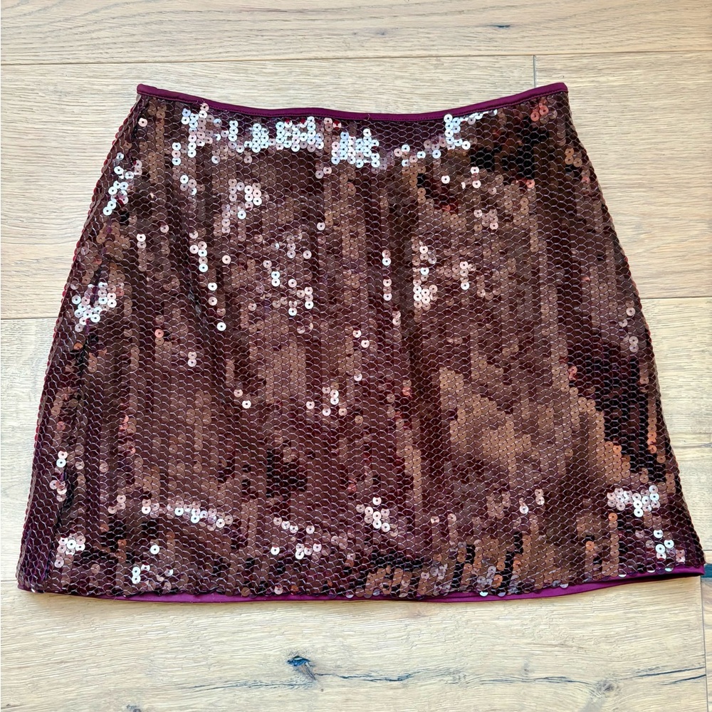 Abercrombie & Fitch Burgundy Sequin Mini Skirt